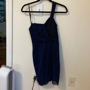 Mini navy dress. One strap. Size small